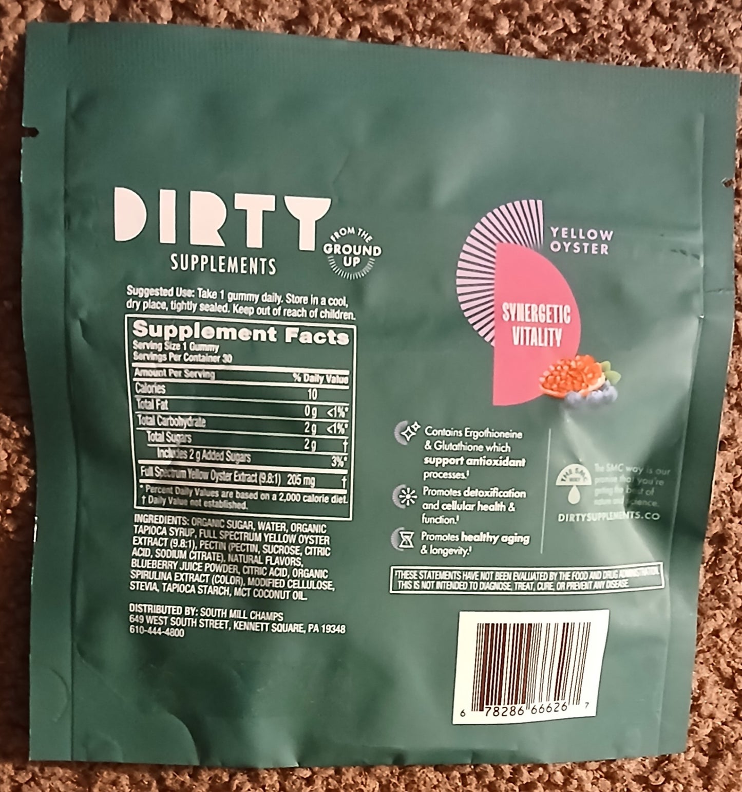 DIRTY Supplements Synergetic Vitality Mushroom Gummies