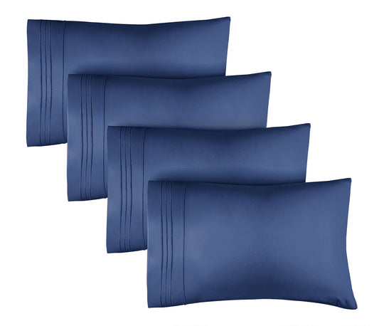 CGK Linens 4-Piece Pillowcase set (Queen) (Navy Blue)